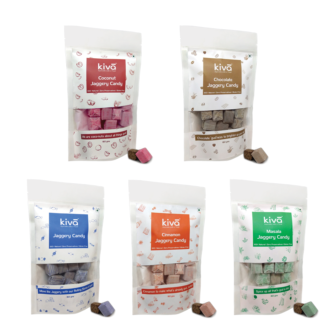 Fusion Jaggery Candies: Combo: 5 Packs Fusion Jaggery Candies: Combo: 5 Packs - kivā Ayurveda 2.0