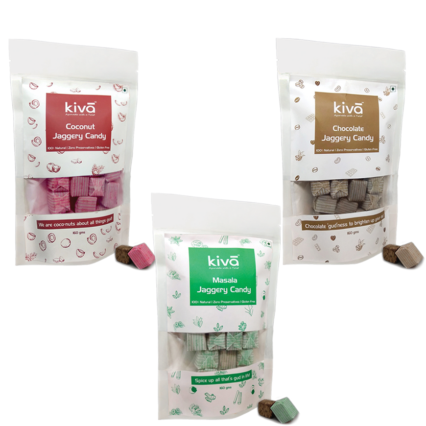 Fusion Jaggery Candies: Combo: 3 Packs - kivā Ayurveda 2.0