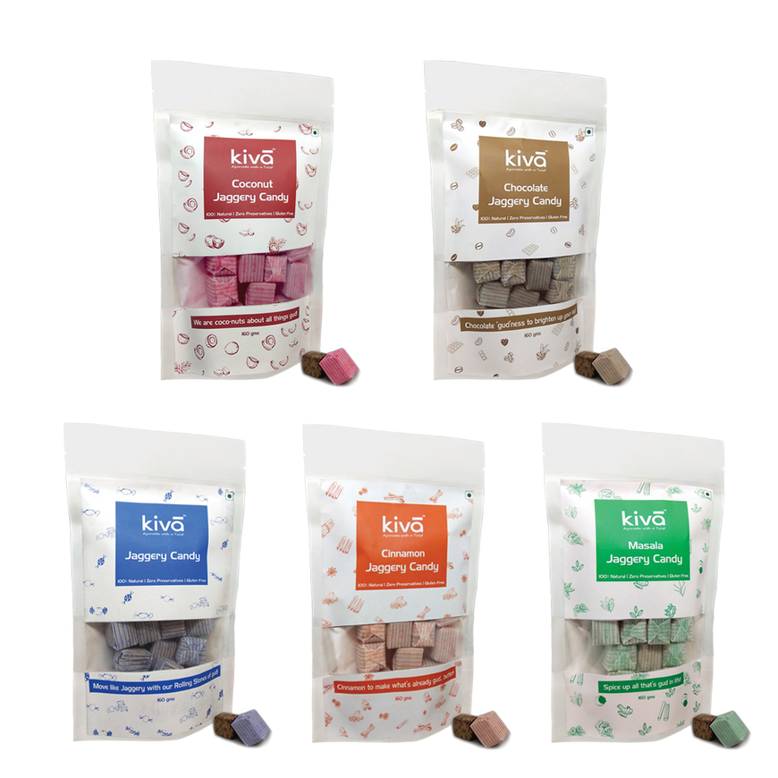 Fusion Jaggery Candies: Combo: 5 Packs - kivā Ayurveda 2.0