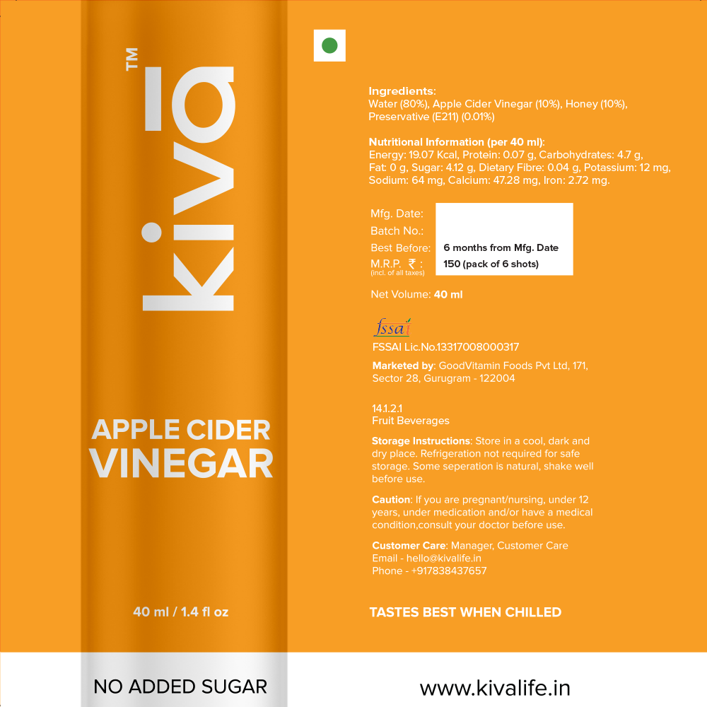 Apple Cider Vinegar Shots - kivā Ayurveda 2.0