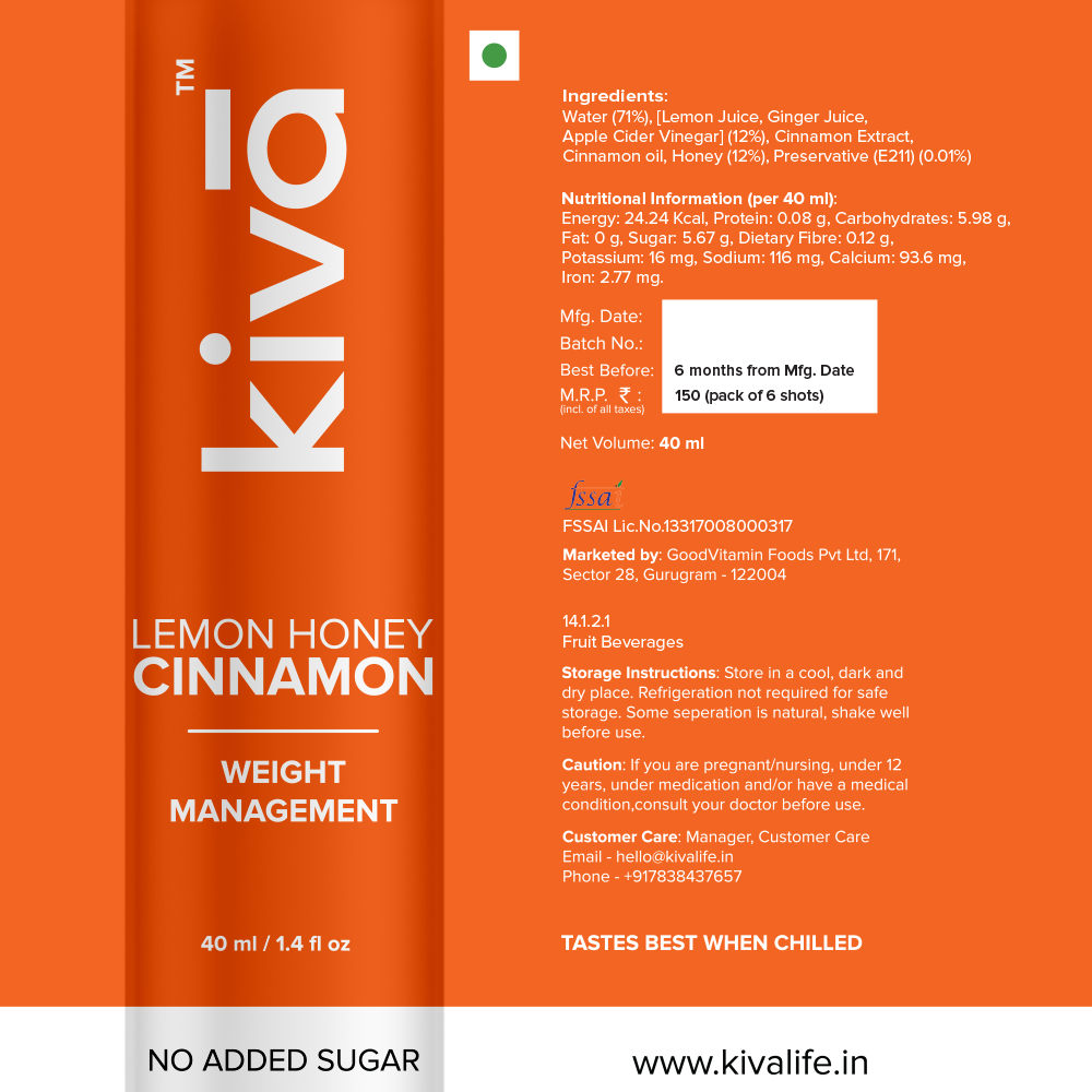 Lemon Honey Cinnamon Shots - kivā Ayurveda 2.0